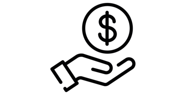 Icon Hand hält Dollar-Münze