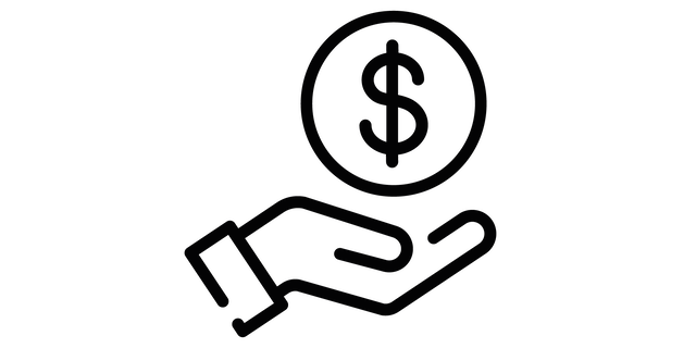 Icon Hand hält Dollar-Münze